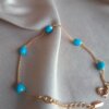 Küçük mavi toplu ince zincir bileklik