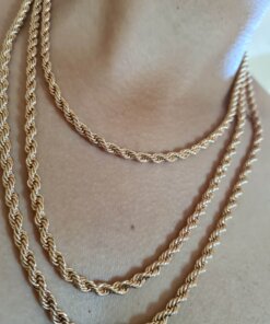 Rodyum Kaplama Kalın Burgu Zincir Kolye