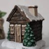 Kar Efektli Ev Şeklindeki Yılbaşı Temalı El Boyaması Tütsülük