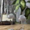 2'li Şık Dekoratif Flamingo Gümüş Renk Dekor Obje Dekorasyon