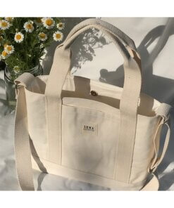 Kanvas Çıtçıtlı Çanta Ayarlanabilir Çapraz Askılı Kadın El Ve Omuz Çantası