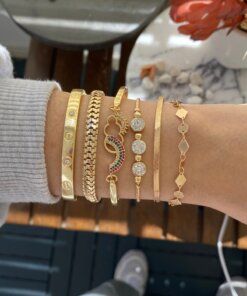 Kadın Altın Kaplama Bileklik 5 Li Set
