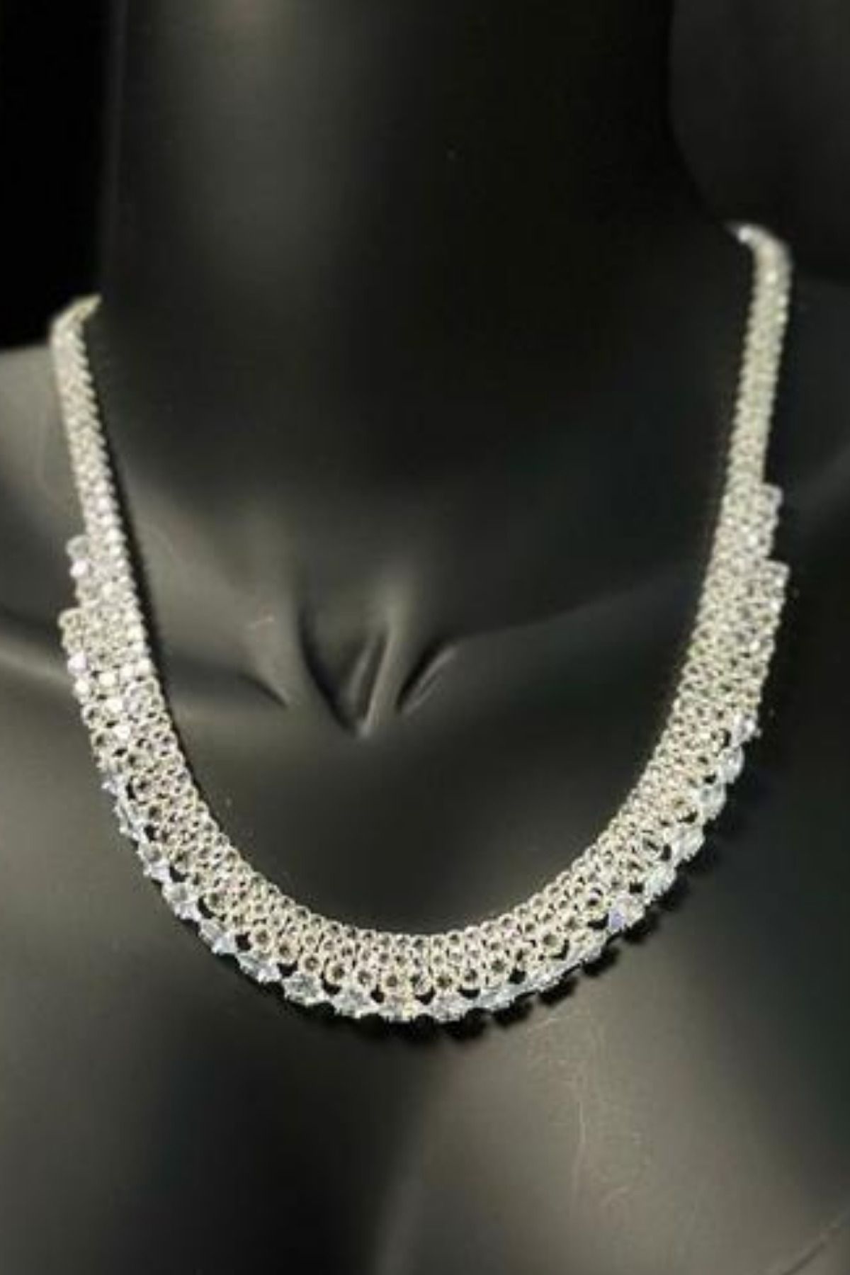 Cleopatra Model Zirkon Taşlı Abiye Kolye Küpe Seti Gelin Nişan Takı Seti