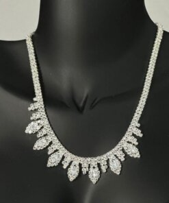 Elite Mode Zirkon Taşlı Abiye Kolye Küpe Seti Gelin Nişan Takı Seti