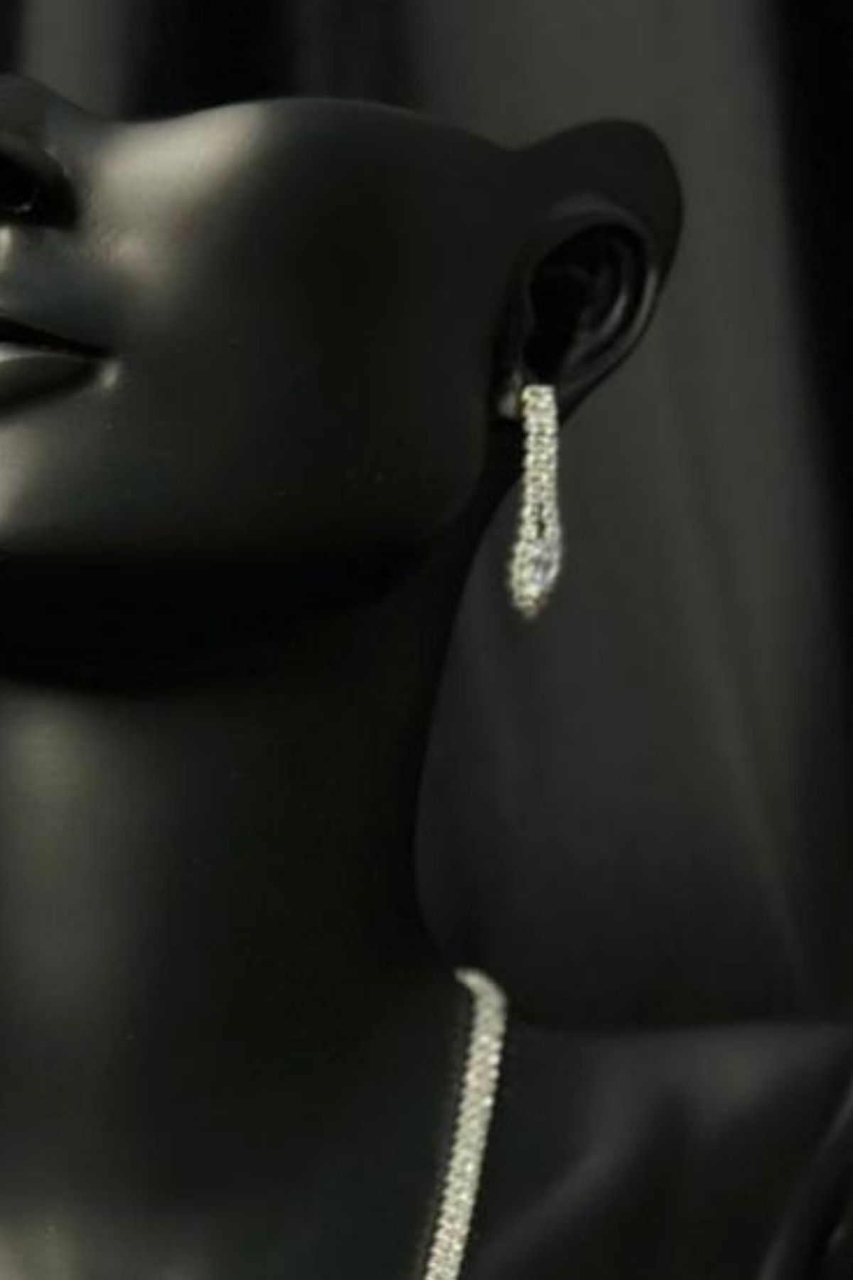 Juliet Model Zirkon Taşlı Abiye Kolye Küpe Seti Gelin Nişan Takı Seti