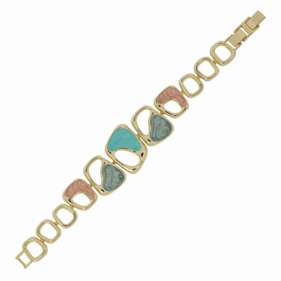 Mermer Desen Detaylı Gold Geometrik Kadın Bileklik