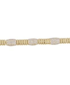 Swarovski Taş Detaylı 14 Ayar Altın Kaplama Luxury Gold Kadın Bileklik
