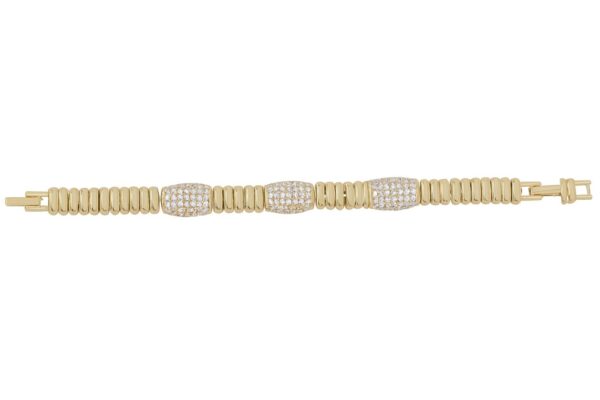 Swarovski Taş Detaylı 14 Ayar Altın Kaplama Luxury Gold Kadın Bileklik